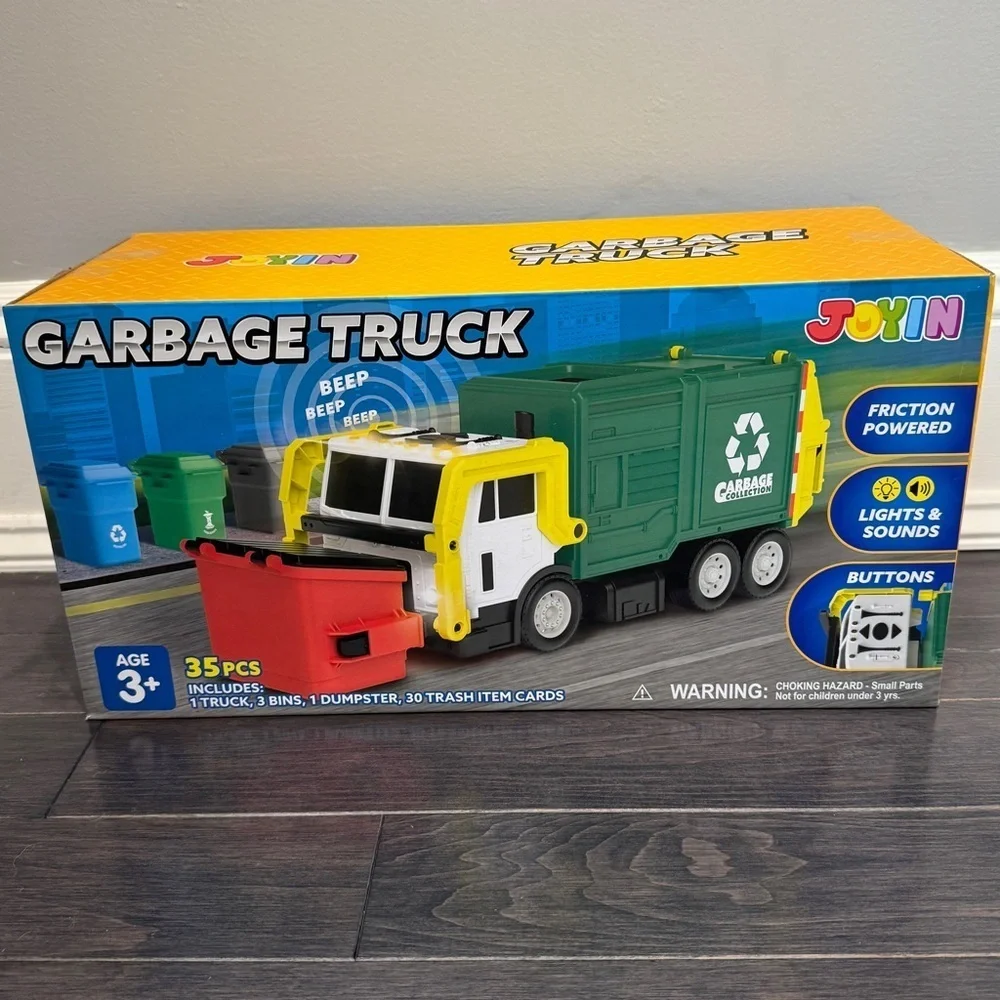 NWT Joyin Friction Powered Garbage Truck Toy 35 Pieces Boys Girls Toddler Kid
